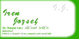 iren jozsef business card